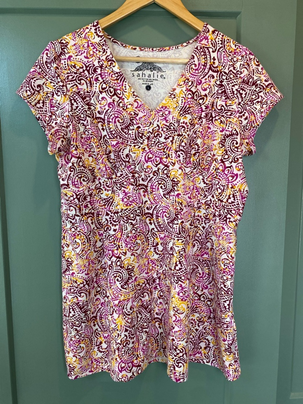 Sahalie Multicolor Paisley V-Neck Tunic